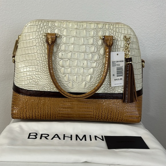 Brahmin Authentic Sydney Coconut Kedima Large Genuine Leather Tote Bag . - Picture 5 of 15